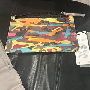 Liebeskind Multicolor Suede Camouflage Pouch includes duster for storage